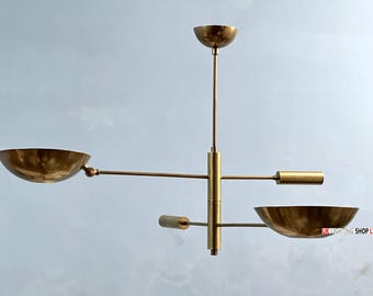 1950' s Mid century Modern Antique Brass Sputnik Chandelier Light | Brass Modern Ceiling | Custom Ceiling Light Fixture
