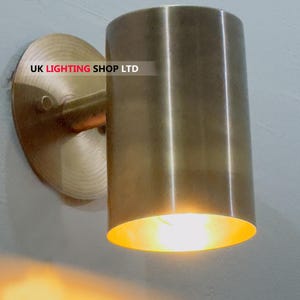 Handmade Brass Cylinder Wall Sconce: Modern Industrial Bedside Light