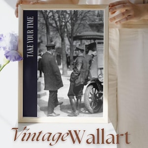 Printed Timeless Vintage Poster - Take Your Time Motivational Quote - Elegant Black & White Wall Art, higt  Quality, Vintage photo printed
