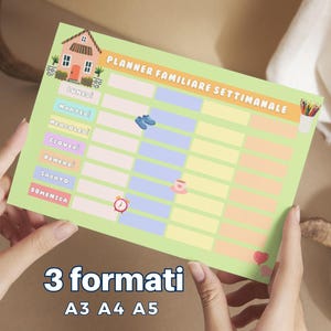 Planner Familiare Settimanale | Planner Digitale da Scaricare & Stampabile per Attività di Famiglia in Italiano