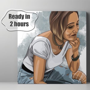 Digital portrait from photo, Loved one portrait, Faceless portrait, Art commission, Add loved one photo, custom portrait, birthday gift