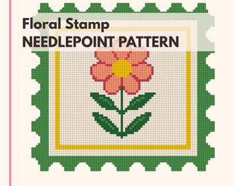 Retro Flower Needlepoint Pattern: Beginner Wall Hanging (Digital Download)