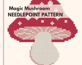 Magic Groovy Mushroom 1 Needlepoint Digital Download Pattern Beginner Friendly Easy