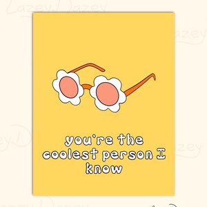 Carte rétro de la personne la plus cool que je connaisse, joyeux anniversaire, carte de voeux groovy des années 70, carte d'anniversaire psychédélique indé imprimable