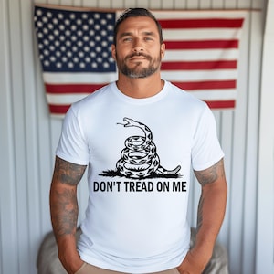 Don&#39;t Tread On Me Shirt, Men&#39;s Shirt, Gadsden Flag, American Pride Tshirt, Election Shirt, Republican Shirt, Trump 2024, Rattlesnake Shirt