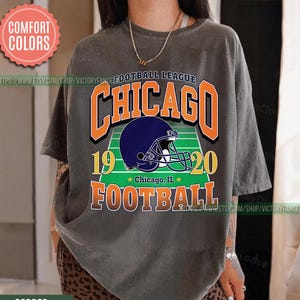 Chicago Football Vintage Style Comfort Colors T-Shirt, Retro Chicago Football T-Shirt, Chicago Football Shirt, Vintage Bears Fan Gift FEG12