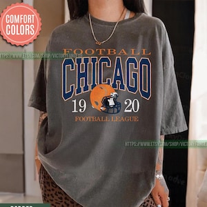 Chicago Football Vintage Style Comfort Colors T-Shirt, Retro Chicago Football T-Shirt, Chicago Football Shirt, Vintage Bears Fan Gift FTR12