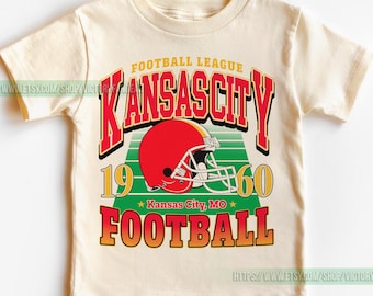 Kansas City Football Vintage Toddler T-Shirt, Kansas City Football Kids, Football Toddler, Kansas City Fan Gifts FEG8