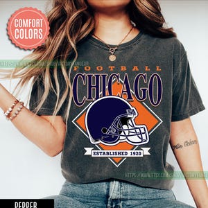 Chicago Football Vintage Style Comfort Colors T-Shirt, Retro Chicago Football T-Shirt, Chicago Fan Gift, Sunday Football FGD12