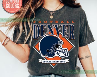 Denver Football Vintage Style Comfort Colors T-Shirt, Retro Denver Football Shirt, Denver Football Fans Gift Sweater, Sunday Football FGD10