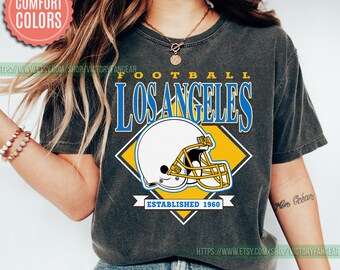 Camiseta de fútbol de Los Ángeles, estilo vintage, colores cómodos, cuello redondo, regalo para fanáticos, FGD29