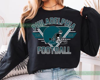 Philadelphia Football Vintage style Sweatshirt T-Shirt, Philadelphia Eagle Football Shirt, Retro Eagle Crewneck, Vintage Eagle Fan Gift FAH4