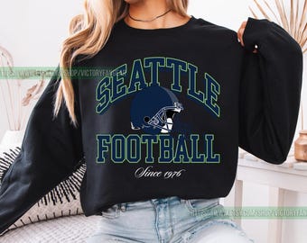 Seattle Football Vintage Sweatshirt T-Shirt, Seattle Seahawk Football Crewneck Sweatshirt, Seahawk Fan Gift, Retro Seattle Football Fan FBR7