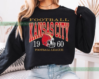Kansas City Football Vintage Sweatshirt T-Shirt, Kansas City Football Crewneck, Kansas City Football Sweatshirt, Kansas City Fan Gifts FTR8