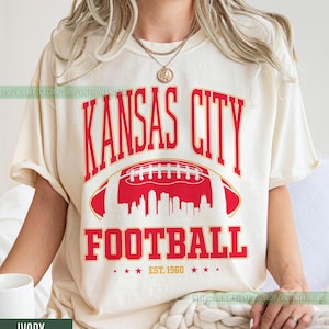 Kansas City Football Comfort Colors Vintage Style T-Shirt, Kansas City Football T-shirt, Chiefs Football T-Shirt, Kansas City Fan Gifts FCY8