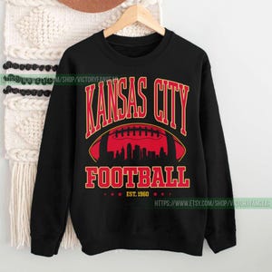 Kansas City Football Vintage Sweatshirt T-Shirt, Kansas City Football Crewneck, Kansas City Football Sweatshirt, Kansas City Fan Gifts FCY8 image 2