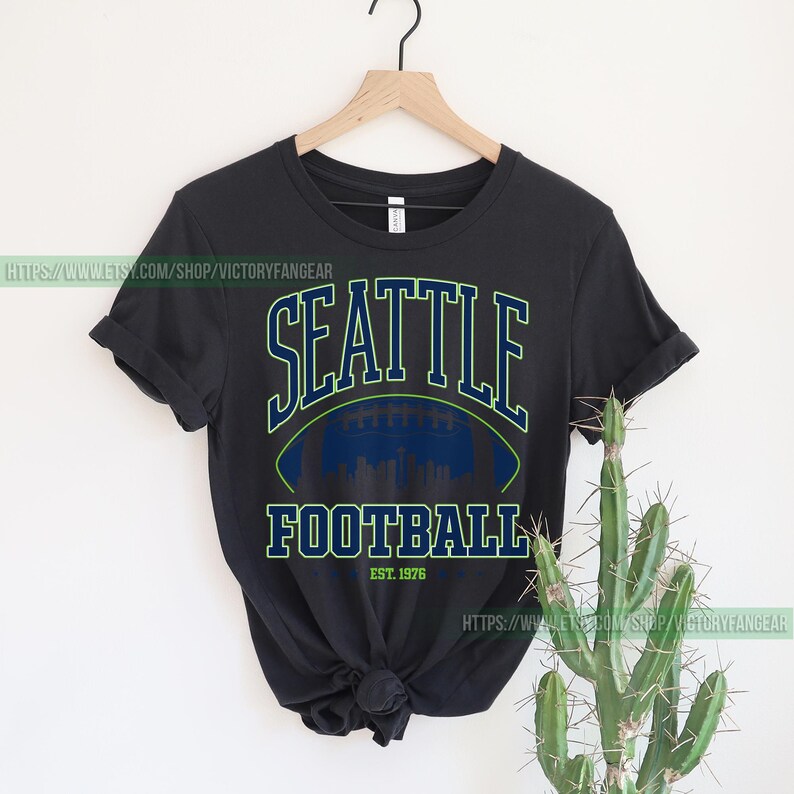 Seattle Football Vintage Sweatshirt T-Shirt, Seattle Seahawk Football Crewneck Sweatshirt, Seahawk Fan Gift, Retro Seattle Football Fan FCY7 image 7