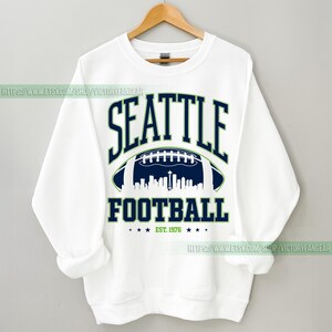 Seattle Football Vintage Sweatshirt T-Shirt, Seattle Seahawk Football Crewneck Sweatshirt, Seahawk Fan Gift, Retro Seattle Football Fan FCY7 image 3