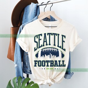 Seattle Football Vintage Sweatshirt T-Shirt, Seattle Seahawk Football Crewneck Sweatshirt, Seahawk Fan Gift, Retro Seattle Football Fan FCY7 image 6