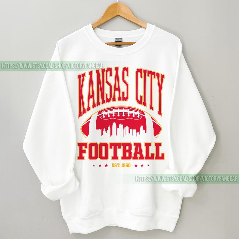 Kansas City Football Vintage Sweatshirt T-Shirt, Kansas City Football Crewneck, Kansas City Football Sweatshirt, Kansas City Fan Gifts FCY8 image 3