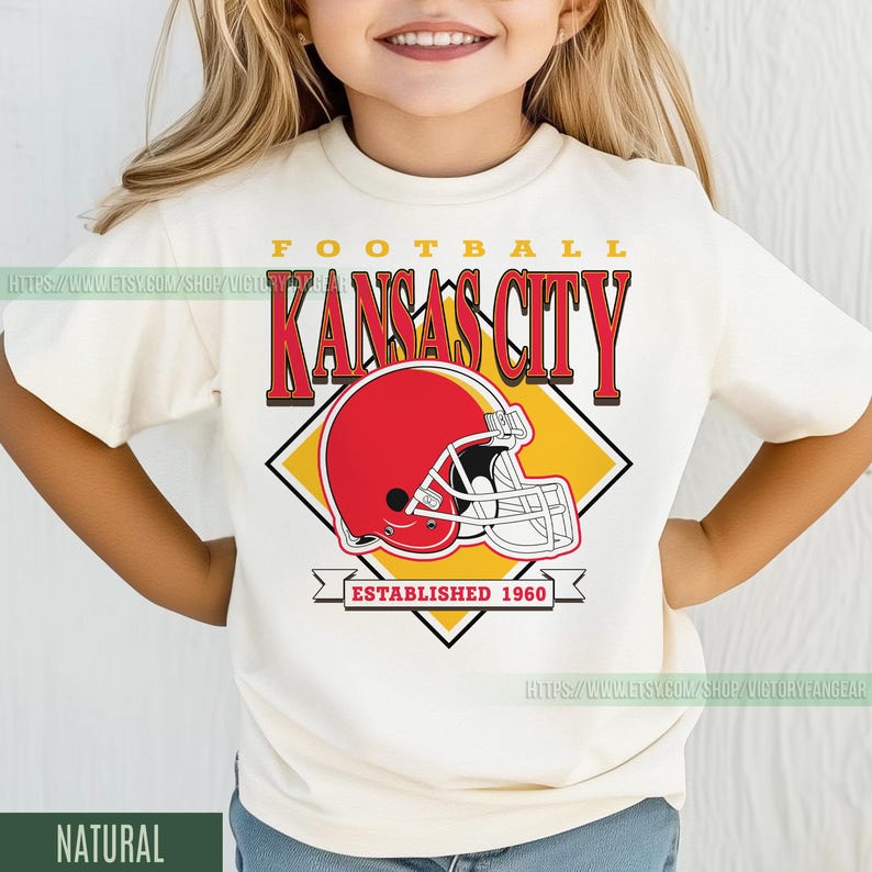 Kansas City Football Vintage Toddler T-Shirt, Kansas City Football Kids, Football Toddler, Kansas City Fan Gifts FGD8 image 2