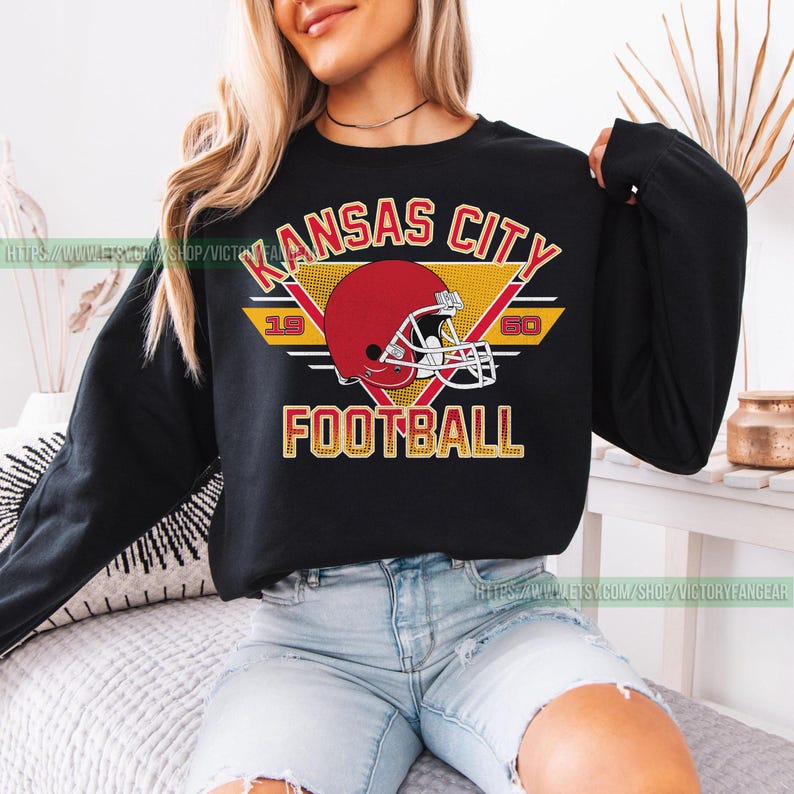 Kansas City Football Vintage Sweatshirt T-Shirt, Kansas City Football Crewneck, Kansas City Football Sweatshirt, Kansas City Fan Gifts FAH8 Bild 1