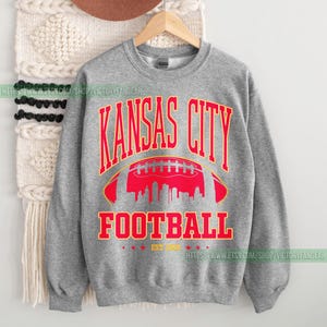 Kansas City Football Vintage Sweatshirt T-Shirt, Kansas City Football Crewneck, Kansas City Football Sweatshirt, Kansas City Fan Gifts FCY8 image 4