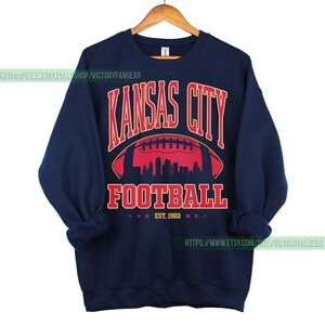 Kansas City Football Vintage Sweatshirt T-Shirt, Kansas City Football Crewneck, Kansas City Football Sweatshirt, Kansas City Fan Gifts FCY8 image 5
