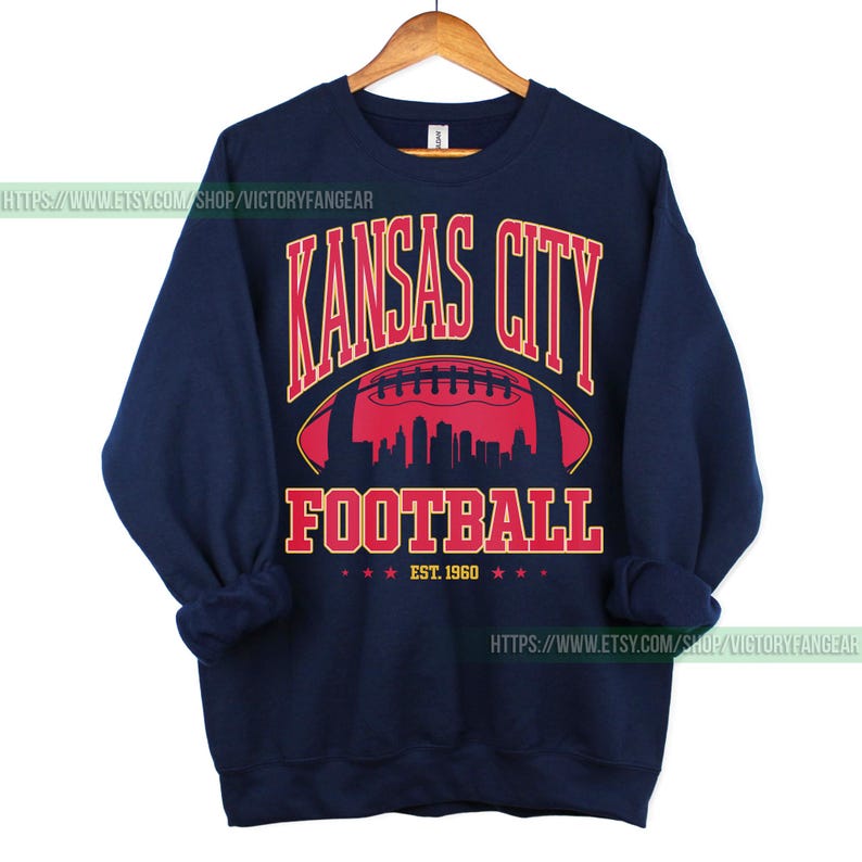 Kansas City Football Vintage Sweatshirt T-Shirt, Kansas City Football Crewneck, Kansas City Football Sweatshirt, Kansas City Fan Gifts FCY8 image 5