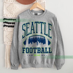 Seattle Football Vintage Sweatshirt T-Shirt, Seattle Seahawk Football Crewneck Sweatshirt, Seahawk Fan Gift, Retro Seattle Football Fan FCY7 image 4
