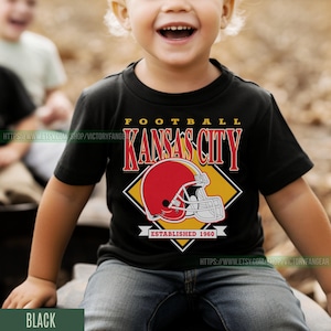 Kansas City Football Vintage Toddler T-Shirt, Kansas City Football Kids, Football Toddler, Kansas City Fan Gifts FGD8 image 3