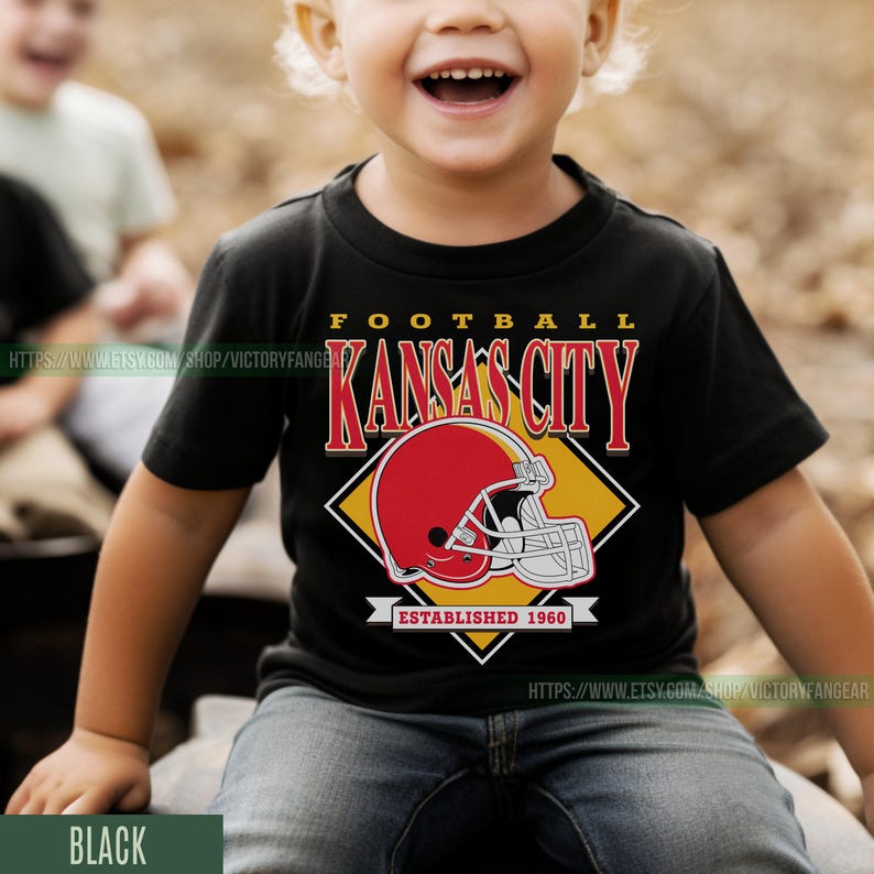 Kansas City Football Vintage Toddler T-Shirt, Kansas City Football Kids, Football Toddler, Kansas City Fan Gifts FGD8 image 3