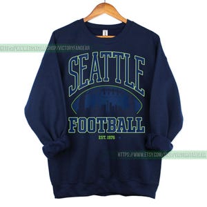 Seattle Football Vintage Sweatshirt T-Shirt, Seattle Seahawk Football Crewneck Sweatshirt, Seahawk Fan Gift, Retro Seattle Football Fan FCY7 image 5