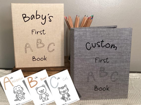 Personalized Baby Shower ABC Book: Custom Animal Alphabet and Number Coloring Pages I Baby Shower Guest Activity