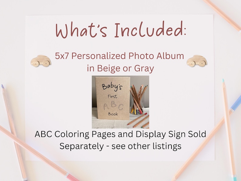 Personalized Baby's First ABC Photo Book Cover - Beige or Grey - Etsy