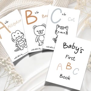 Libro ABC para Baby Shower (Descarga Digital) - El Primer Libro ABC del Bebé *Personalizado* - Alfabeto con Animales para cada Letra - 26 o 52 páginas