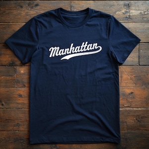 T-shirt de baseball Manhattan, chemise inspirée des Yankees de New York, manches courtes en jersey unisexe, collection New York Neighborhood
