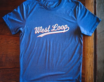Chicago West Loop Baseball Tee: Vintage Cubs Fan T-Shirt