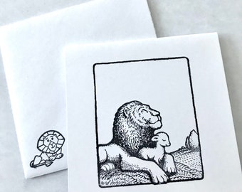 Miniature Card Lion and the Lamb