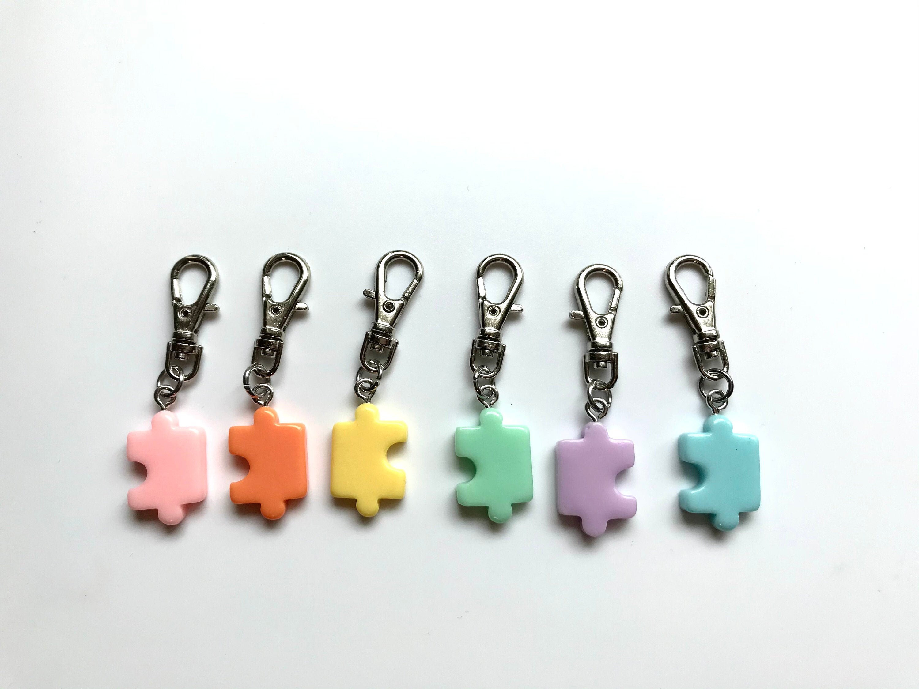 PUZZLE plastic Keychain Charms Etsy