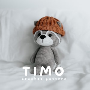 Virkmönster för tvättbjörnsamigurumi – Tvättbjörnen Timo | Forest Friends Collection EN & CZ