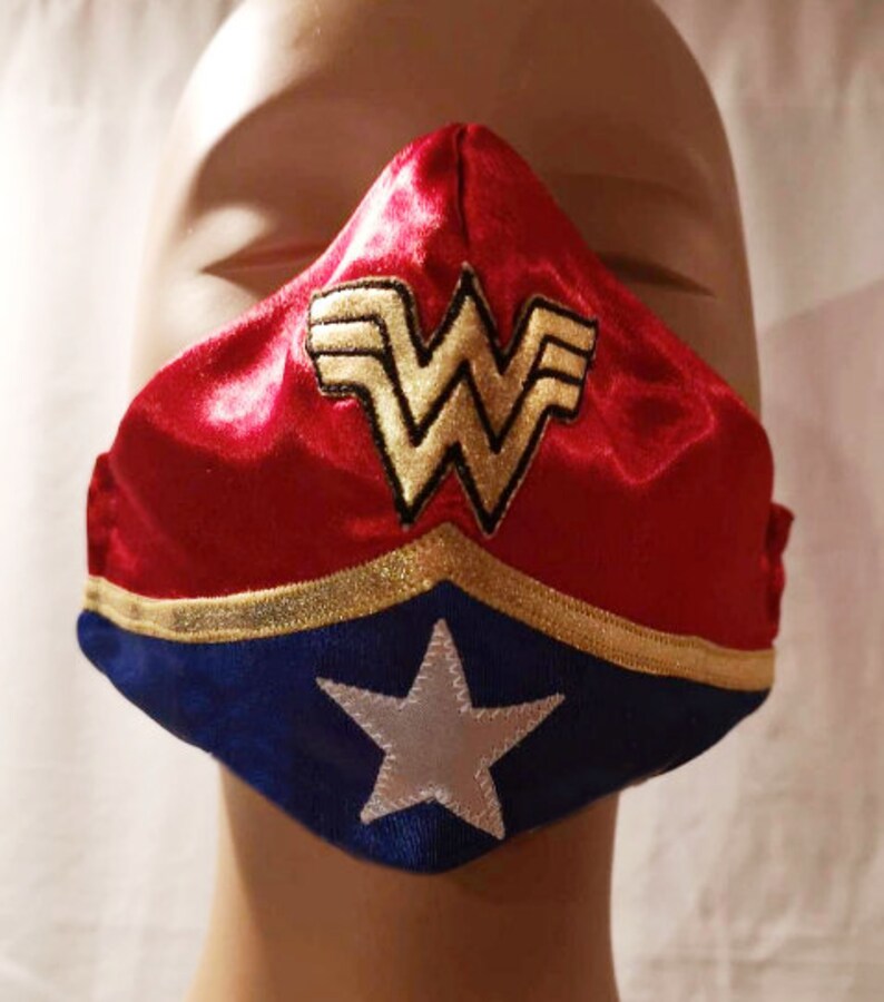 Free Shipping... Face Mask Wonder Woman Delux Metallic Gold Etsy