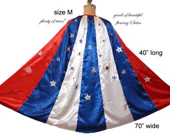 Med. 40" L x 70" W Awesome Satin Cape for your Super Hero / Wonder Woman or WW Nemesis Costume...