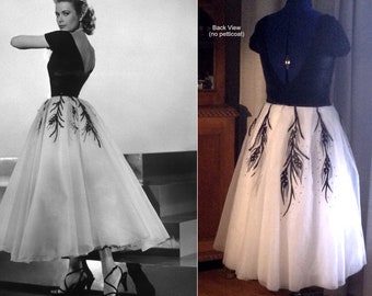 1950s Grace Kelly Dress... from Rear Window... Gorgeous with Tulle Layered Skirt...Choose your Customized Style from Scroll Menu...