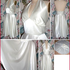 1950s Retro Dream... Satin FULL CIRCLE Skirt Marilyn Halter Dress - Etsy