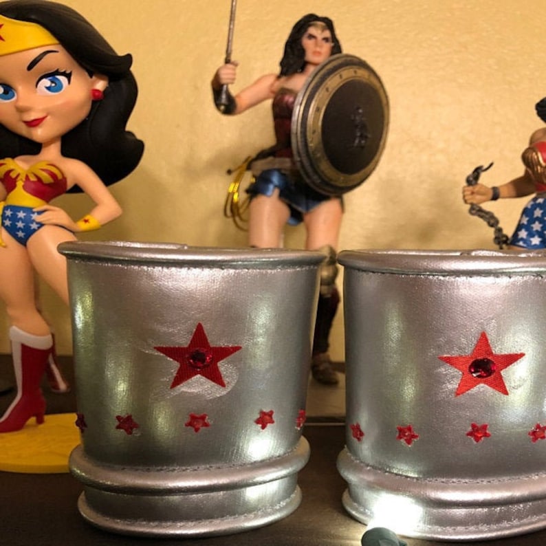 Wonder Woman Silver Cuffs replica as worn by Lynda Carter first season... Made to order image 1