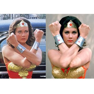 Wonder Woman Silver Cuffs replica as worn by Lynda Carter first season... Made to order image 3