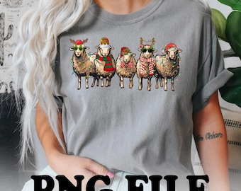 Christmas Sheep PNG, Preppy Farmer Gift (Digital Download)