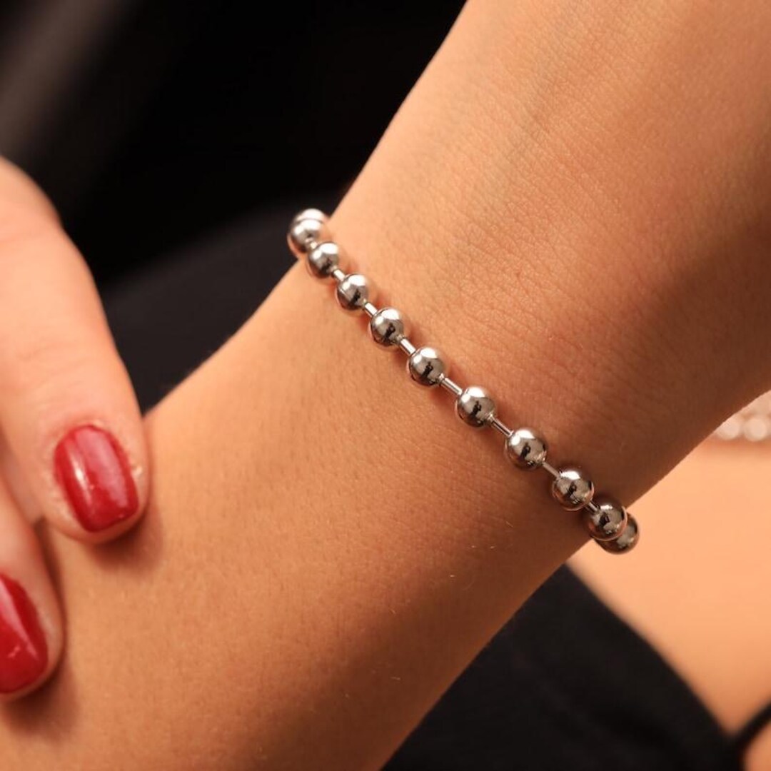 ☆TATIANA☆ Silver 925 Double Ball Chain Bracelet BR1804 MUSINSA | TATIANA (Silver 925) Double ball chain bracelet BR1804