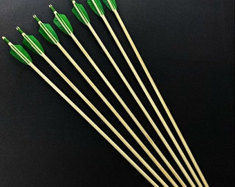 12 Turkey Feather Wooden Target Arrows: 30-inch Archery Arrow Set